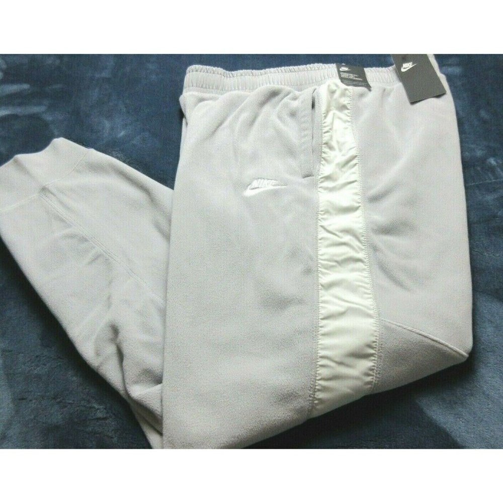 Nike Men's NSW Fleece Winter Jogger Pants Grey Silver Tapered Leg Standard Fit